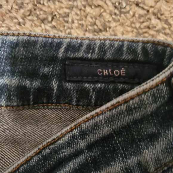 Agolde Chloe Low Rise Slim Jeans Valencia Dark Blue Distressed Wash 26 - Picture 4 of 6